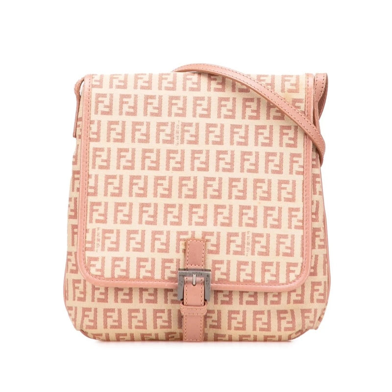 Fendi Schultertasche Zucchino Canvas Crossbody braun