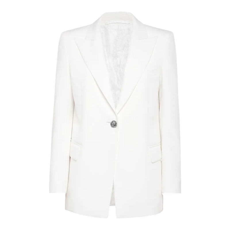 Philipp Plein Blazer Blazer Skull Mit Schmucksteinen creme
