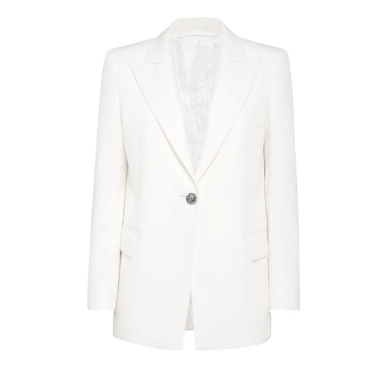 Philipp Plein Blazer Blazer Skull Mit Schmucksteinen creme