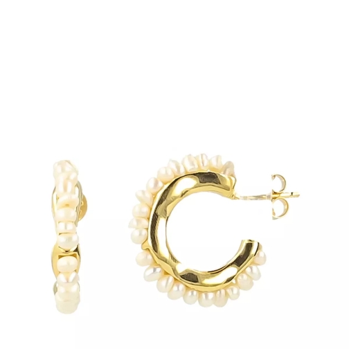 LOTT.gioielli Classic Creole Clay Pearls small  Gold Ring
