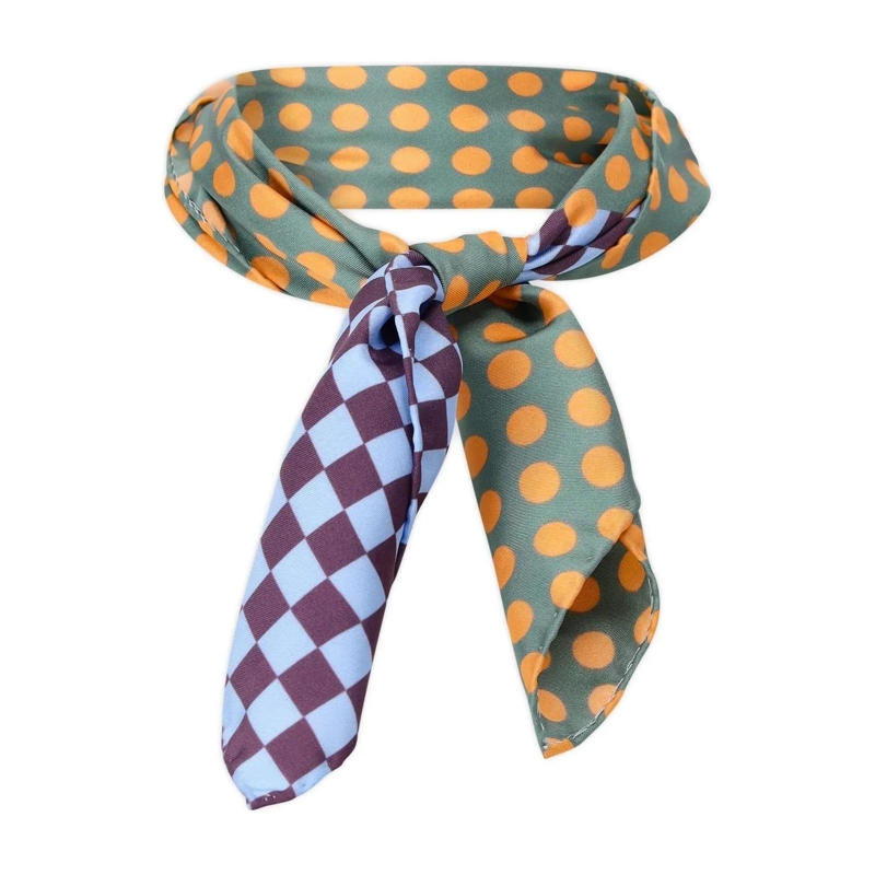 Epice Paris Écharpe légère Gemustertes Seidentuch Blau