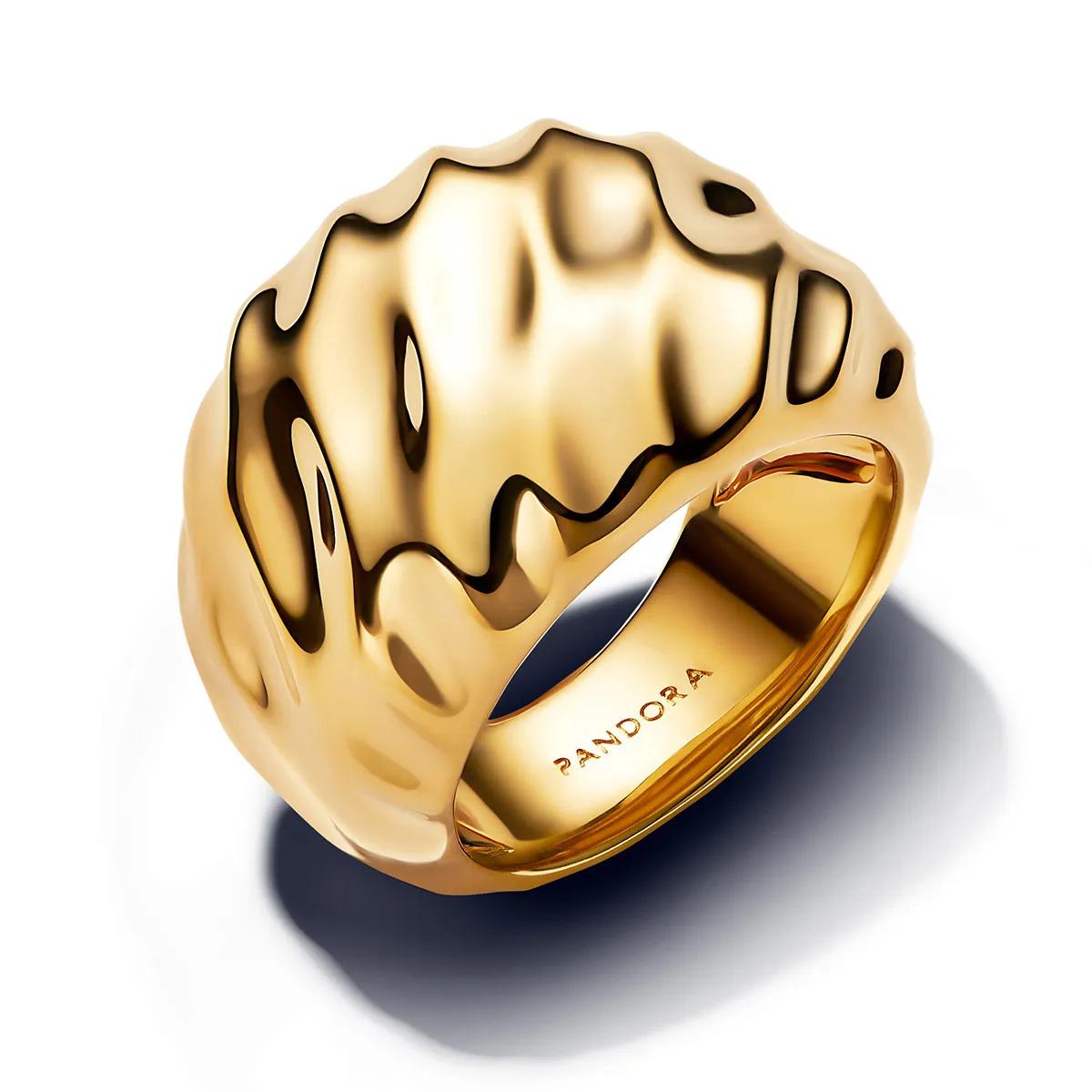 Pandora Ring - Rippled Statement Ring - Gr. 56 - in Gold - für Damen - aus 14 Karat Gelbgold (585) & Metalllegierung