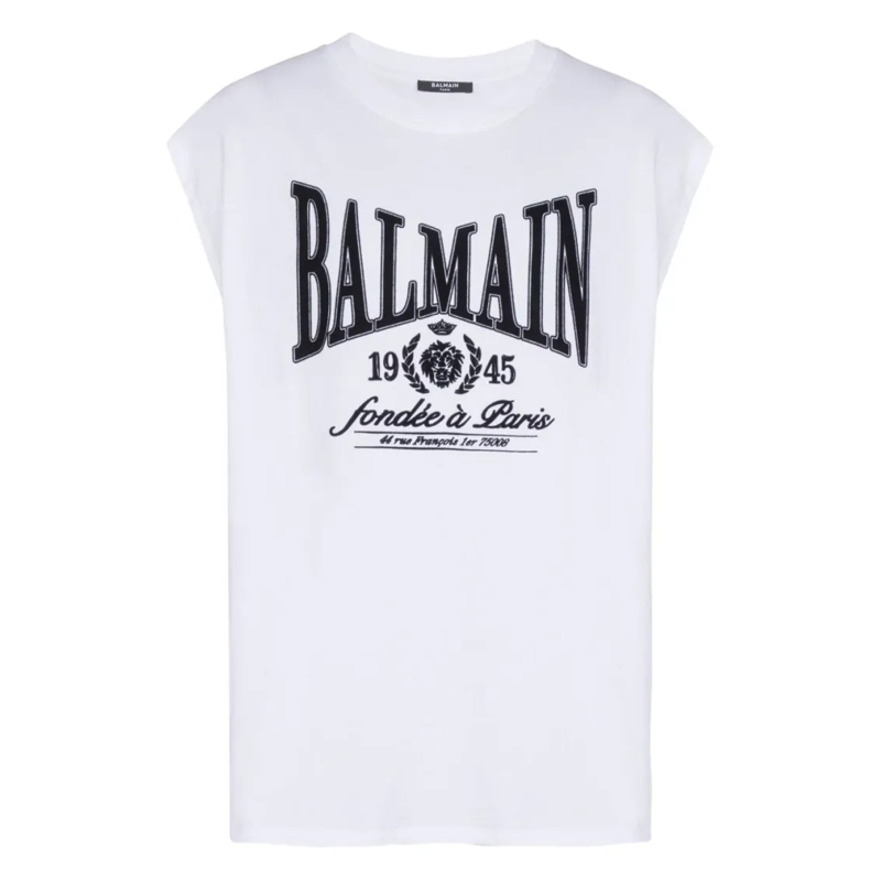 Balmain T-shirt Sleeveless Silk And Nylon T-Shirt White