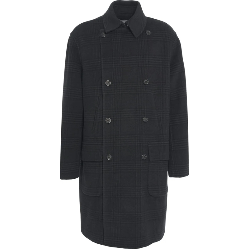 Paolo Pecora Doudoune Coat with check pattern schwarz