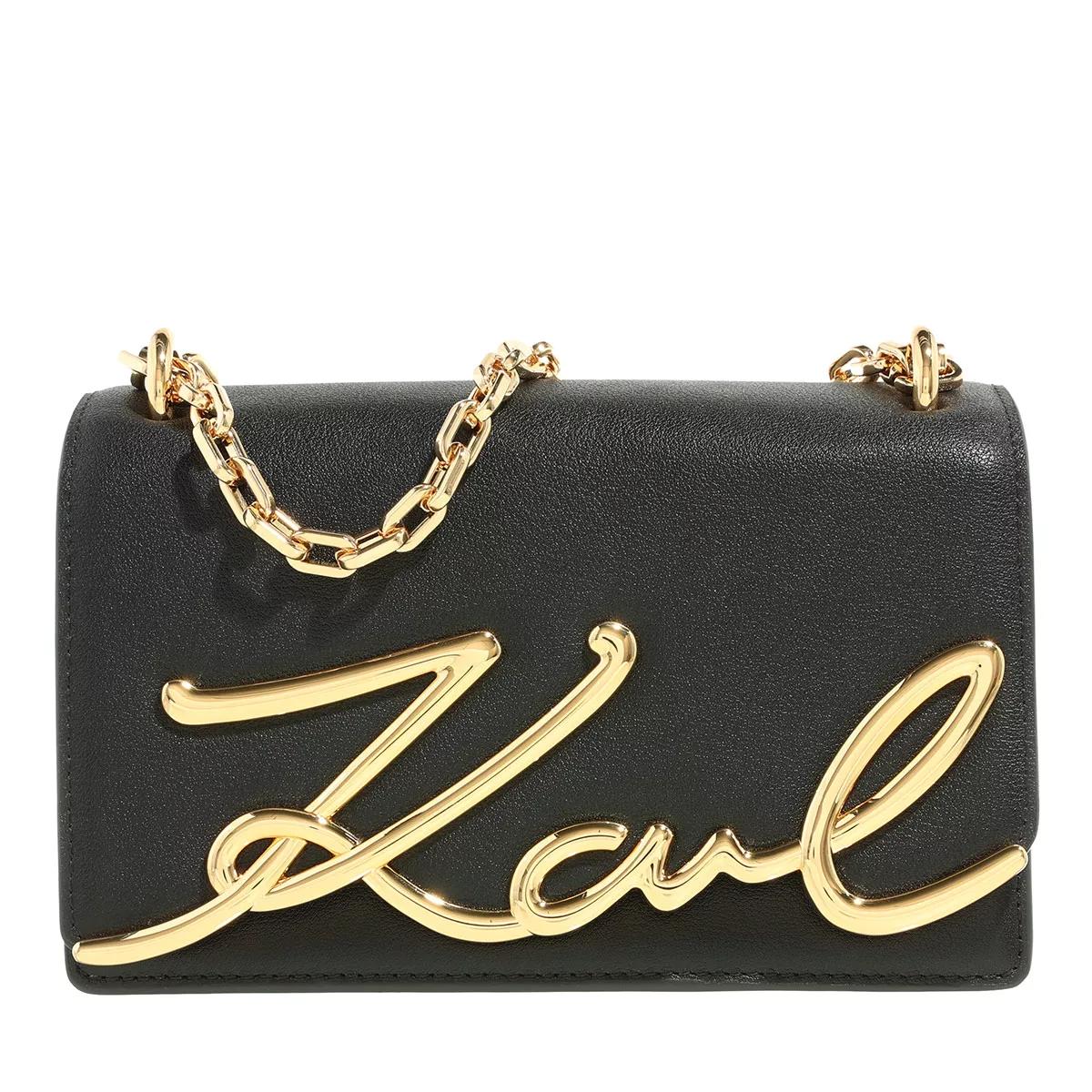 Karl Lagerfeld Signature Sm Shoulderbag Black/Gold Crossbody Bag