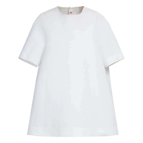 Marni Mini-Kleider Short-Sleeve Cotton Minidress White