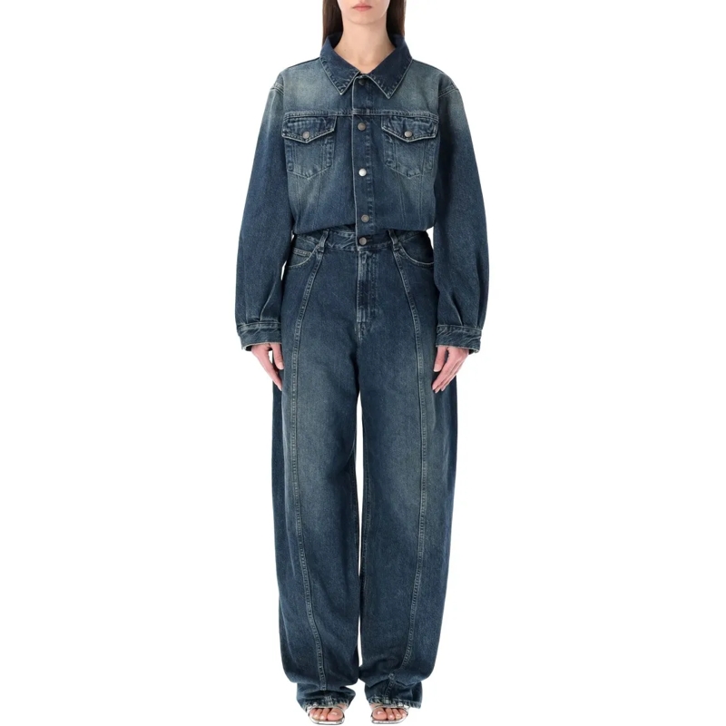 Haikure  Amber Dark-Wash Denim Jumpsuit Blue