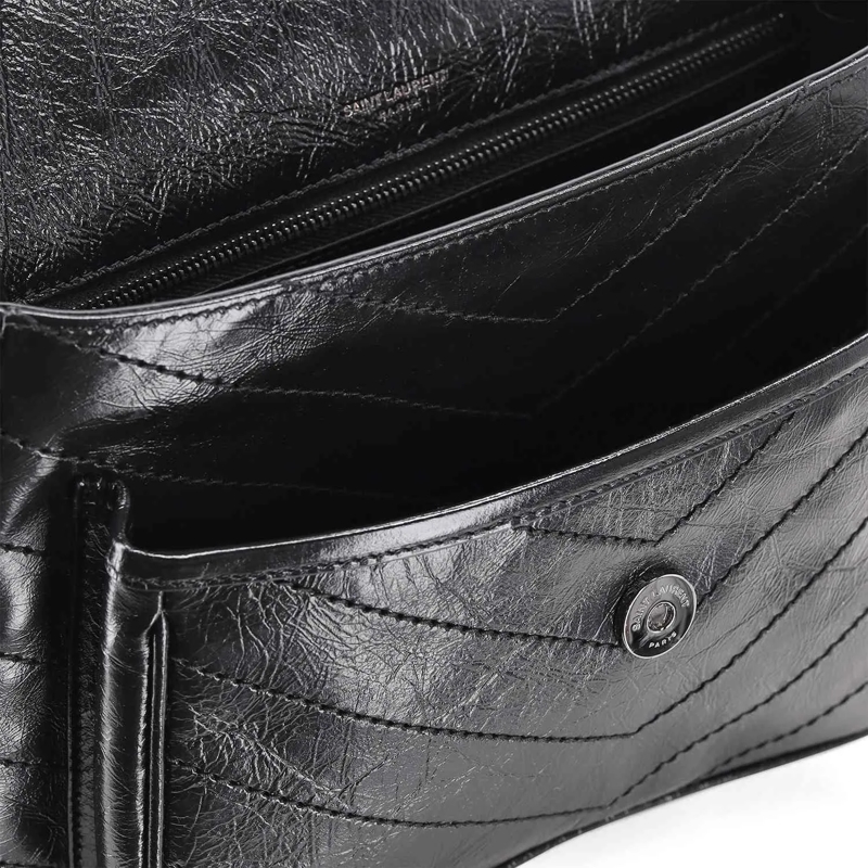 Saint Laurent Crossbody Bag Schultertasche aus Leder schwarz(Image 5)