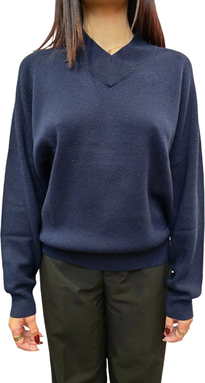 Thumbnail - Paul Smith - Pull col V navy cachemire laine Interieur baya W1R - Größe L - bunt