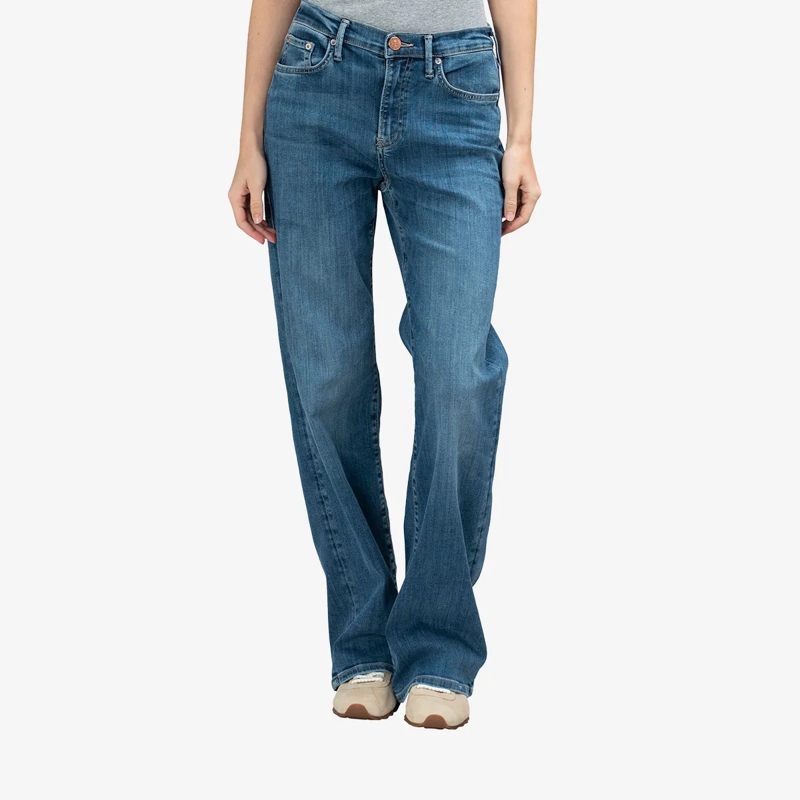 True Religion Jeans - Hohe Leibhöhe- Weites Bein- 5-Pocket-Style- Z blau(Image 6)