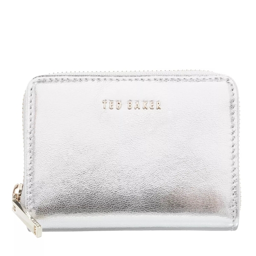 Ted Baker Lilleee Small Zip Around Metallic Purse Silver Portefeuille à fermeture Éclair