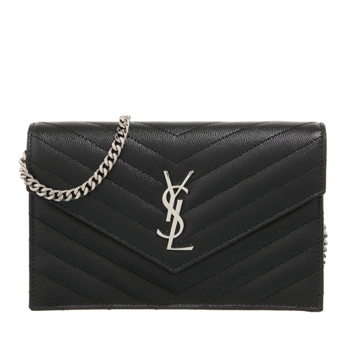 Saint Laurent Wallet On A Chain Ysl Chain Wallet Monogram Nero