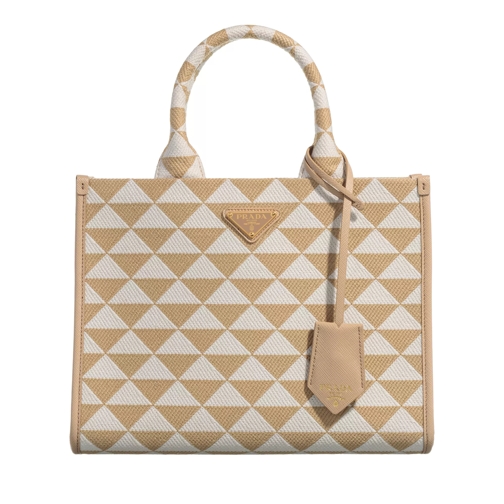 Prada Handle Bag Beige Tote