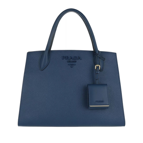 Prada Monochrome Tote Bag Bluette Rymlig shoppingväska