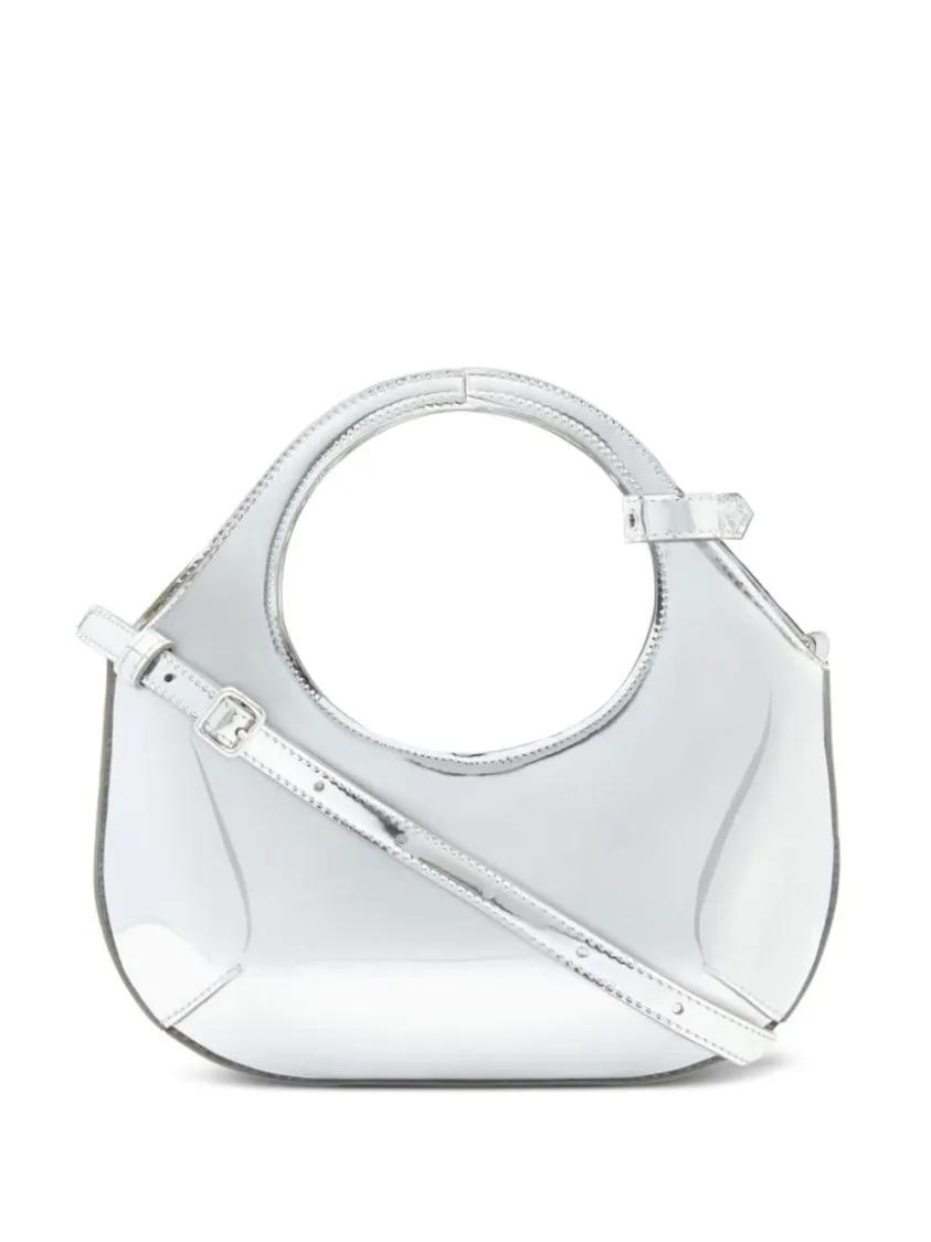 Courrèges Clutches Metallic Silver Holy Mini Bag in staalgrijs