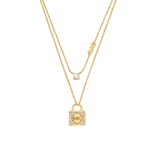Michael Kors Mittellange Halskette 14K Gold-Plated Sterling Silver Double Layered Pav 2-Tone (Image 2)