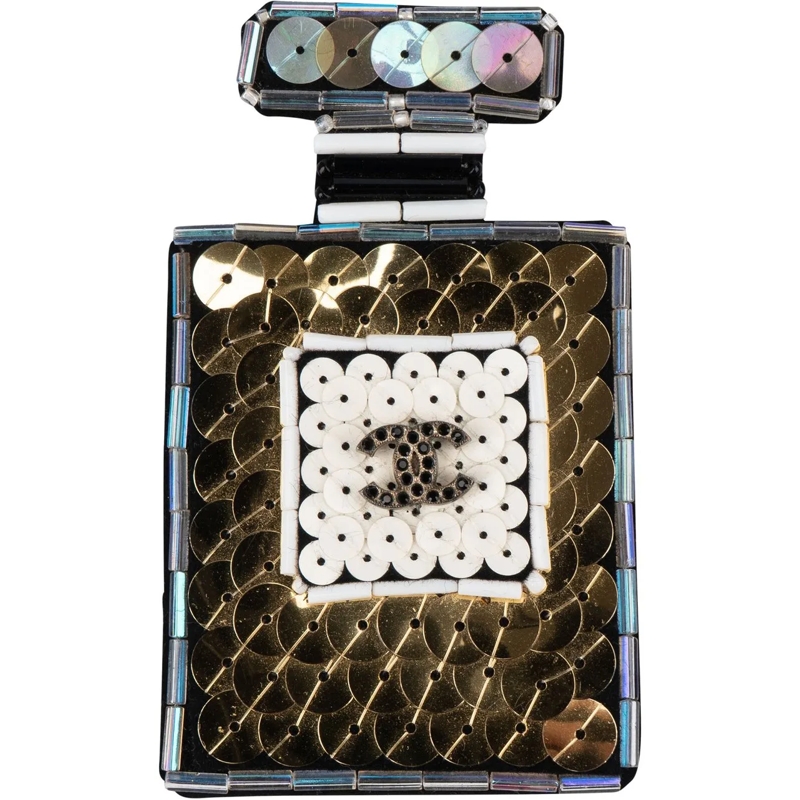 Chanel  Chanel Pailetten CC Perfume Bottle Brooch mehrfarbig