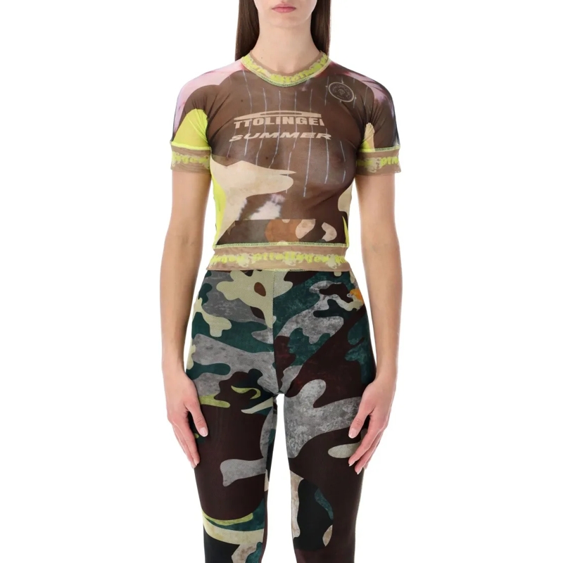 Ottolinger T-Shirt Camouflage Mesh T-Shirt Brown