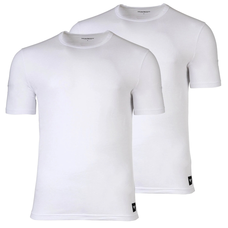 Emporio Armani Hemd Hochwertige Rundhals-Shirts im Doppelpack von EMPO weiss