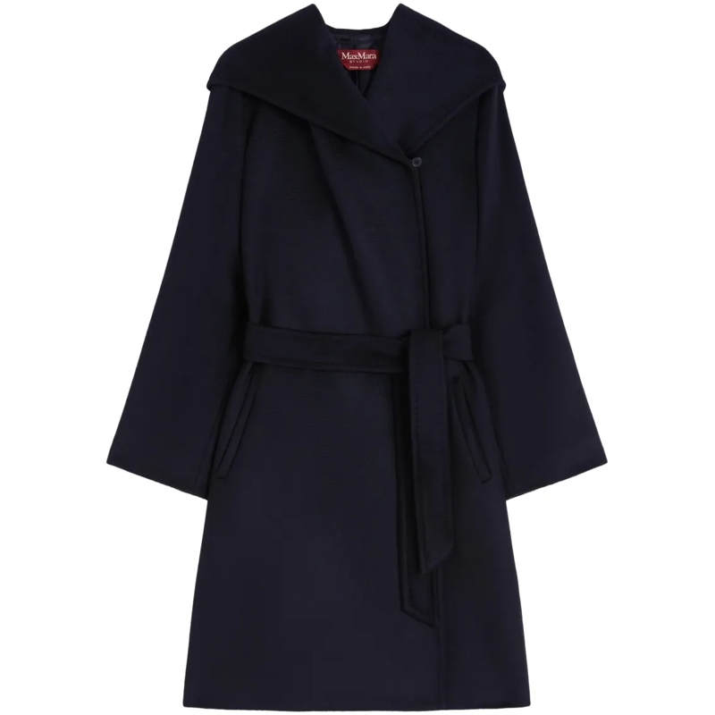 Max Mara Overgangsmantel Belted Mid-Length Blue Coat Blue