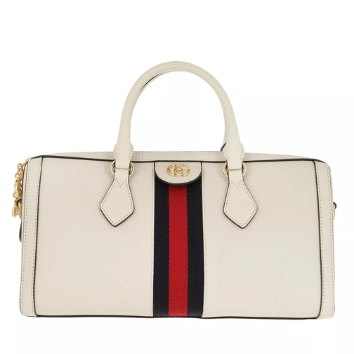 Gucci Ophidia Medium Top Handle Bag Leather White Trunk