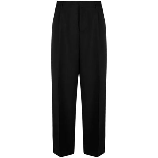 Versace Wool Tailored Trousers Black 