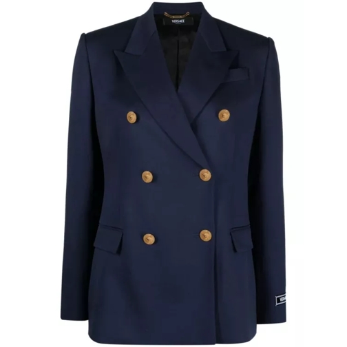 Versace  Navy Blue Wool Jacket Blue