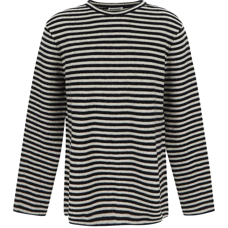 Jil Sander T-shirt Boiled Striped Wool Compact Jersey mehrfarbig