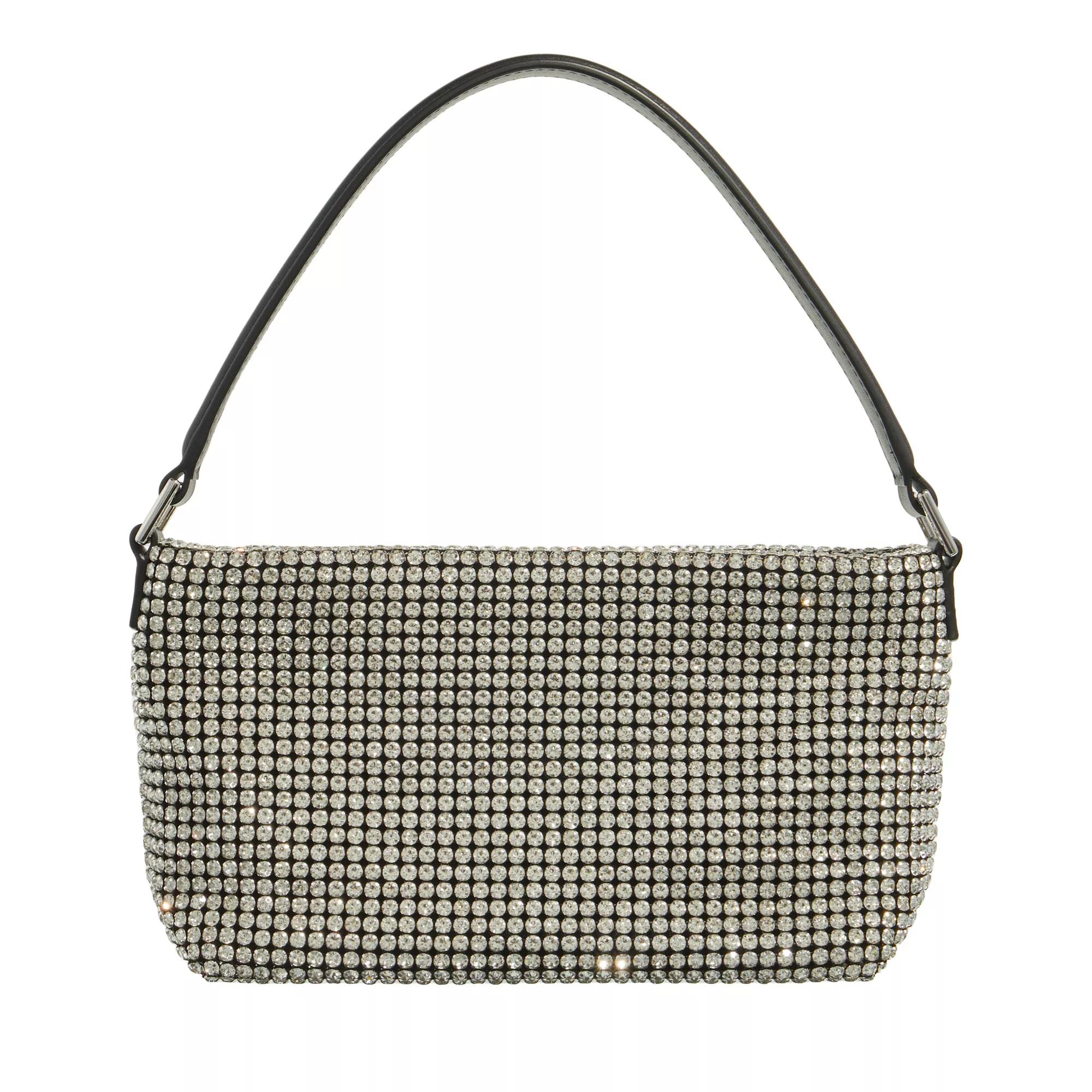 Self Portrait Diamante Small Hobo Bag Silver | Pochette