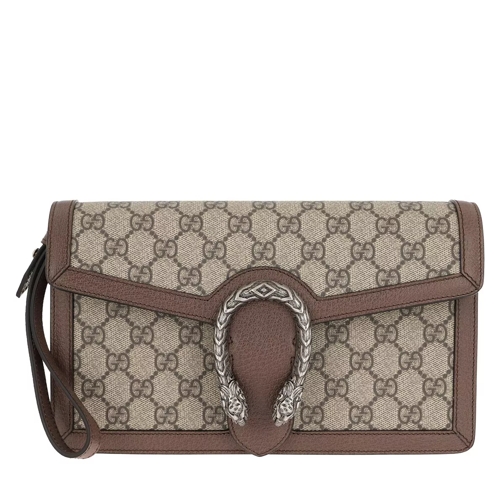 Gucci Dionysus GG Supreme Clutch Beige Ebony Handväska med väskrem