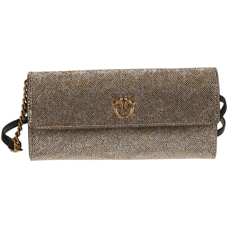 Pinko Tote Love Tiny Birds Bag Metallic silber