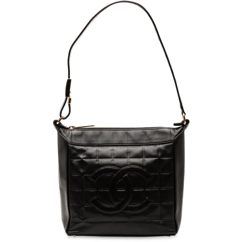 Chanel Schultertasche CC Chocolate Bar Lambskin Shoulder Bag schwarz