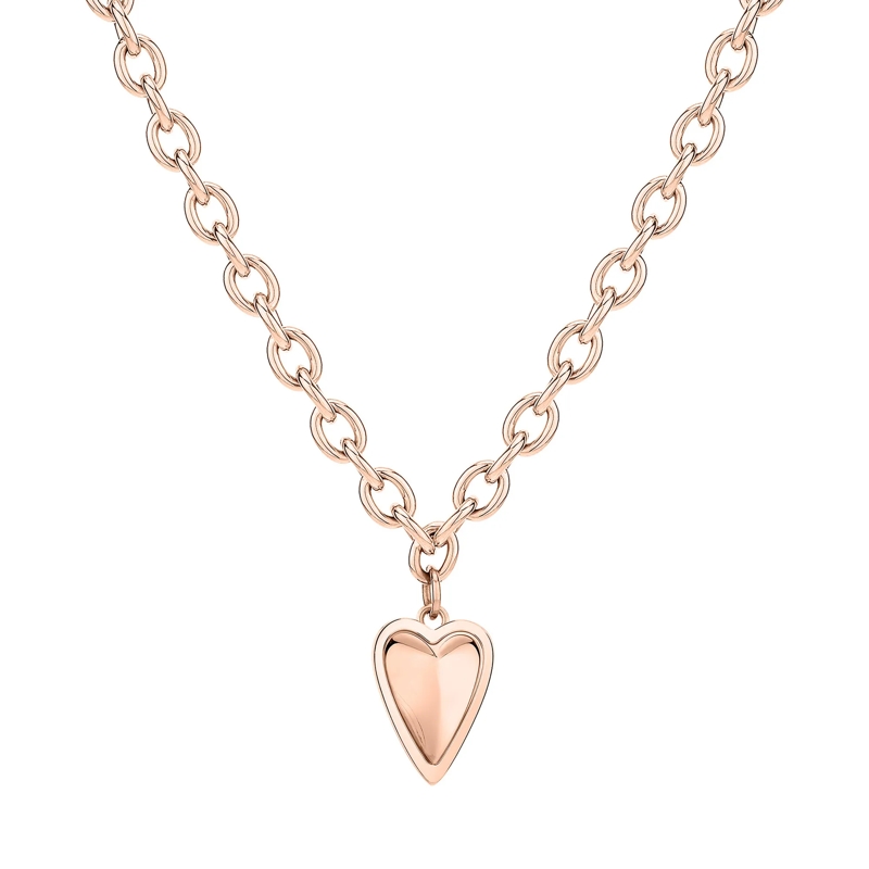 Liebeskind Berlin Mittellange Halskette Edelstahl Metal Heart rose