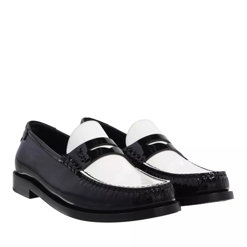 Saint Laurent Le Loafer Monogram Penny Slippers Patent Leather Black White Loafer