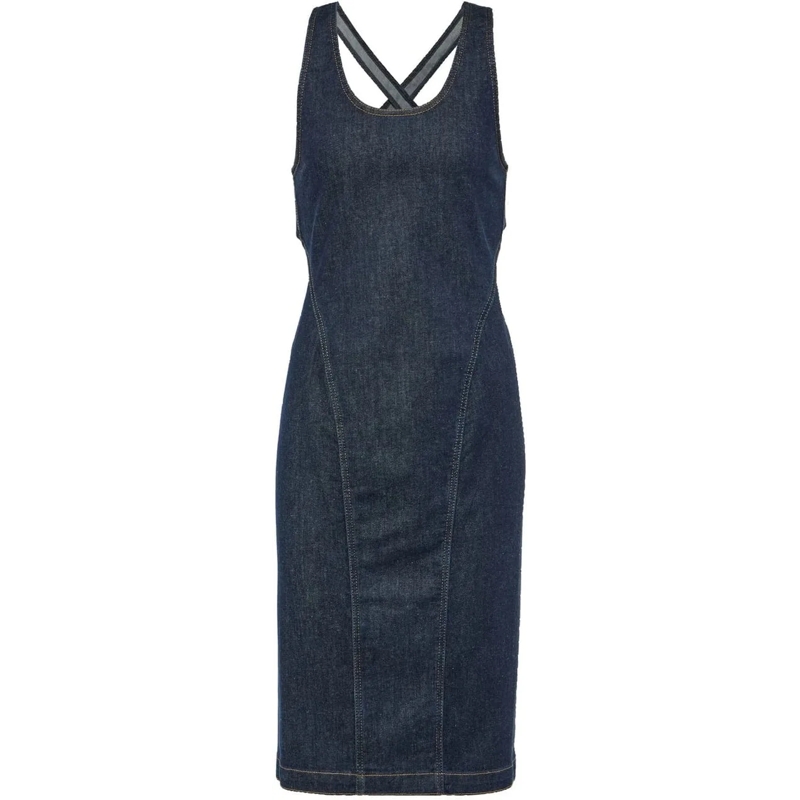Alaia Robe midi Alaia Sculpt Denim Dress blau