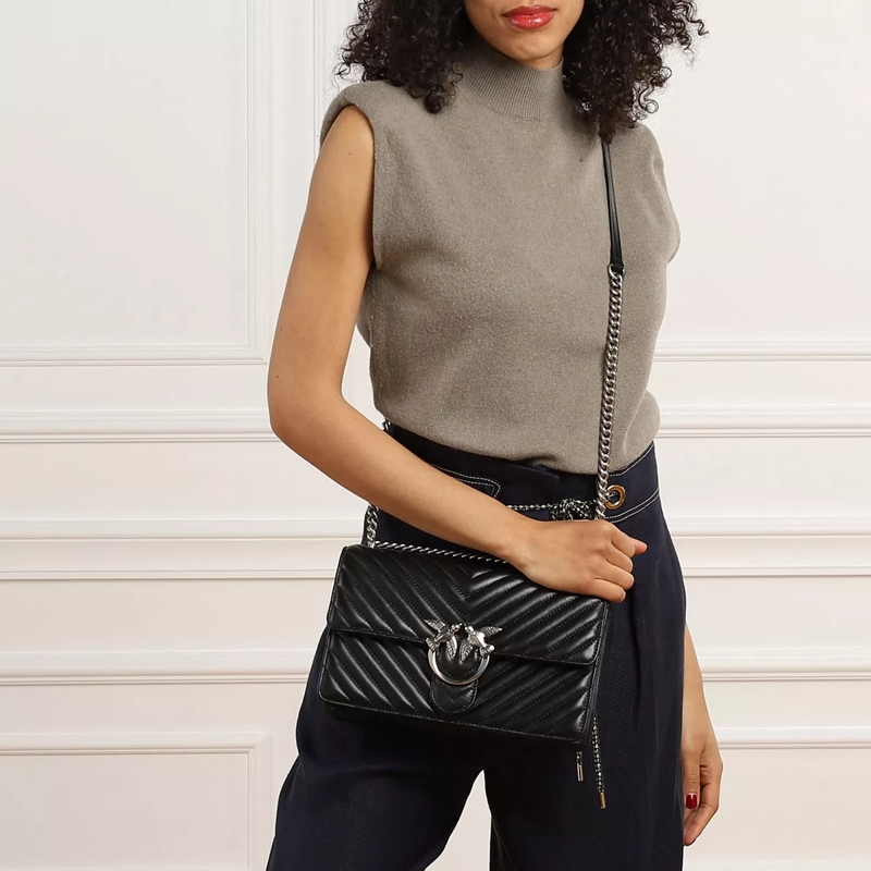 Pinko Crossbody Bag Love One Classic Dc Nero-Old Silver(Image 2)
