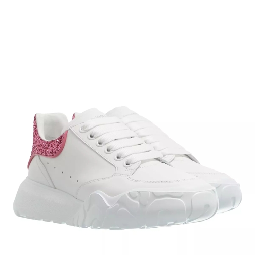 Alexander McQueen Court Trainers  White/Pink Low-Top Sneaker