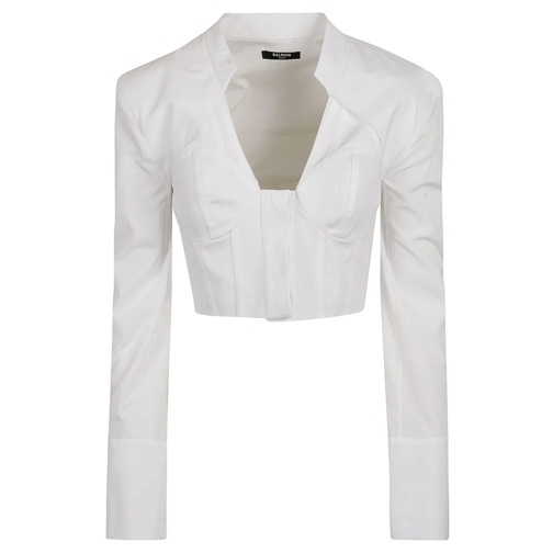 Balmain Hemden Cropped Shirt White