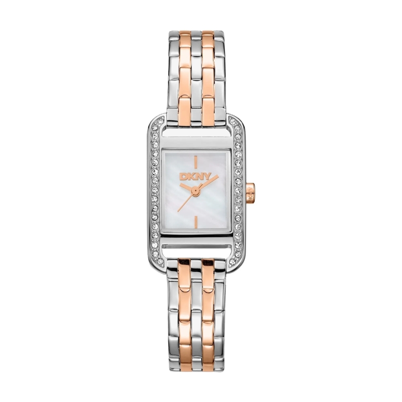DKNY Quarzuhr Quarzuhr Signature Square Watch- Anzeige: 3 Zeig rose