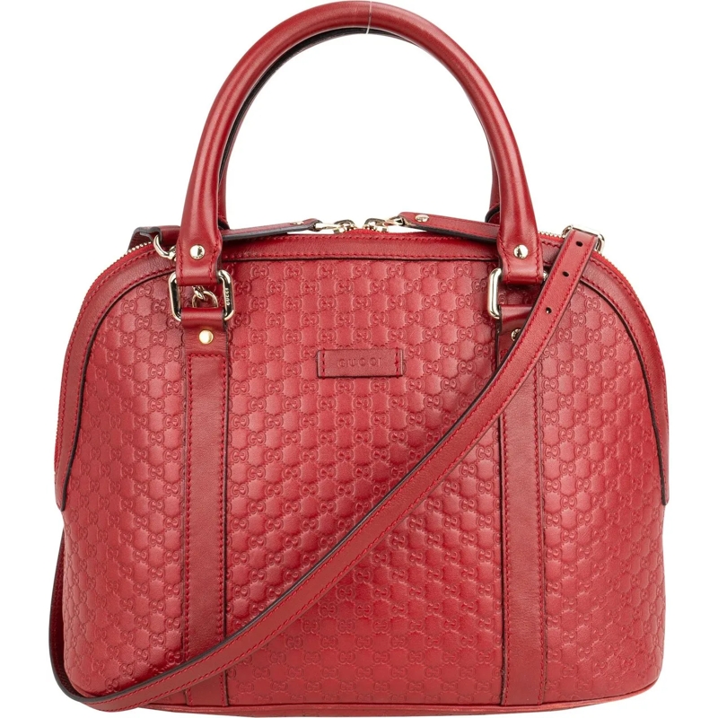 Gucci Fourre-tout Gucci Guccissima Monogram Leather Handbag rot
