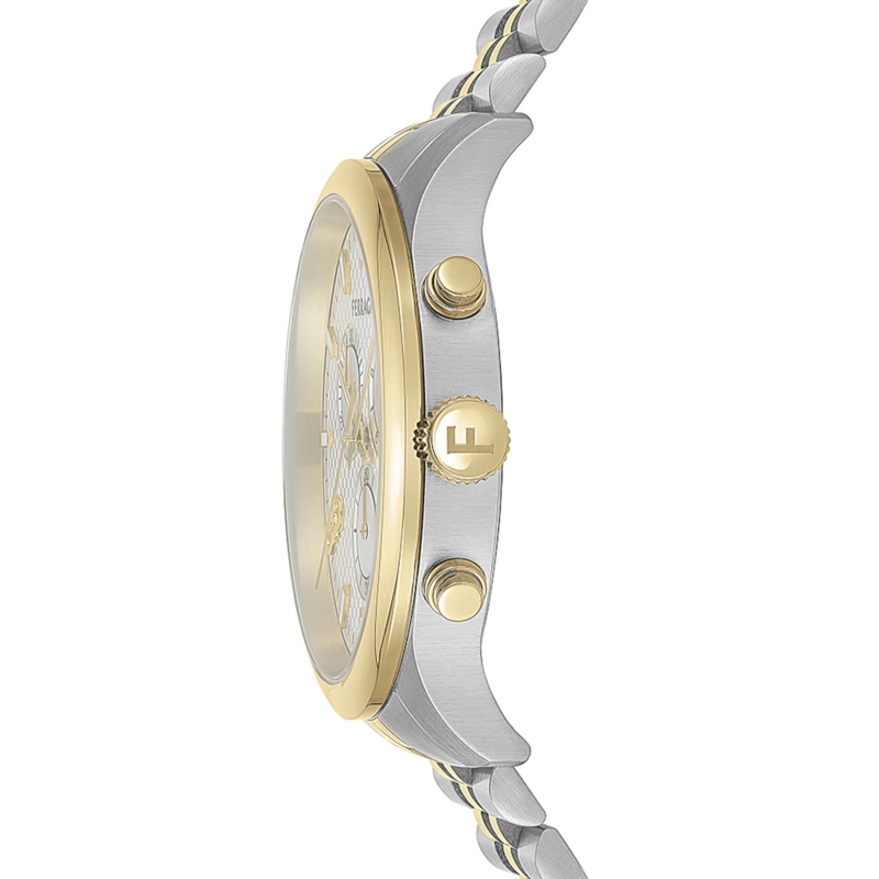 Salvatore Ferragamo Chronograph Quarz Chronograph Uhr Ferragamo Duo Chrono silber(Image 2)