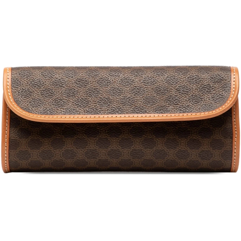 Celine Clutch Macadam Coated Canvas Clutch braun