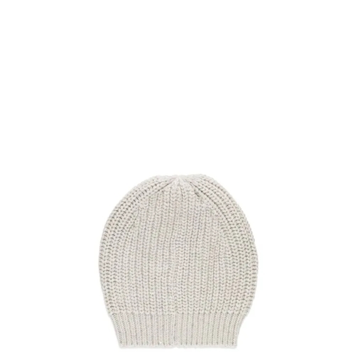 Brunello Cucinelli  Ivory Cashmere And Silk Beanie Cap Neutrals