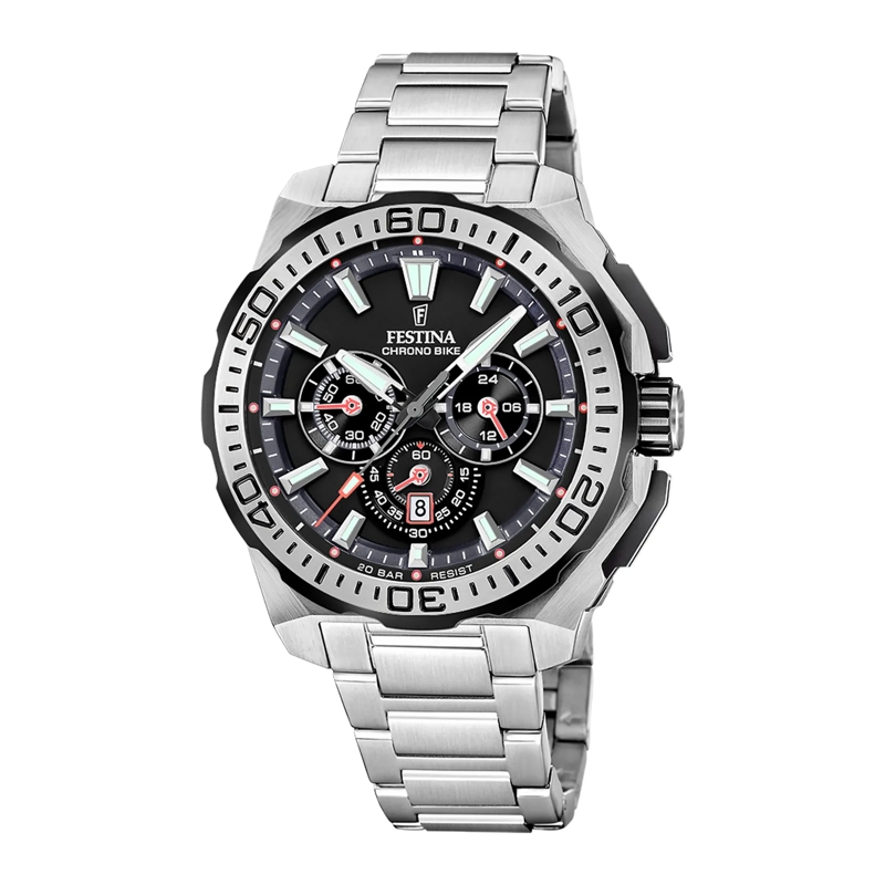 Festina Chronograph Chrono Bike Uhr Silber