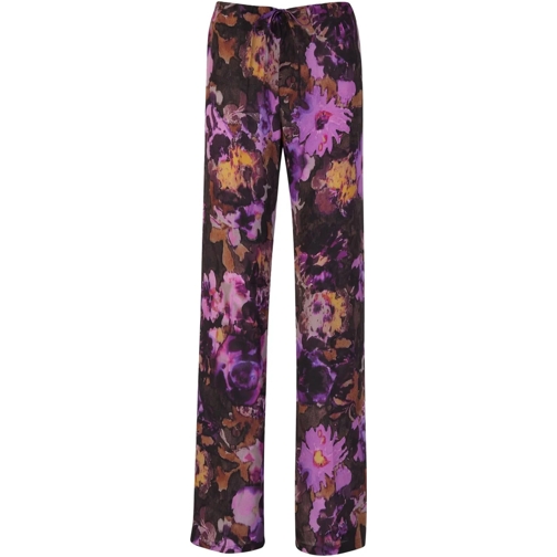 Dries Van Noten Broeken Floral Semi-Transparent Joggers lila