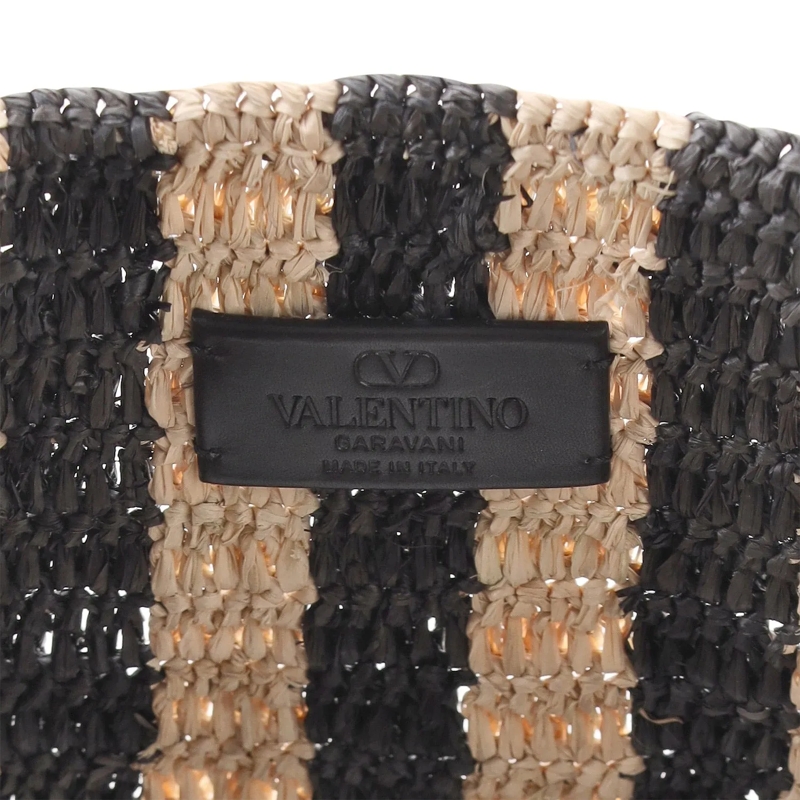 Valentino Garavani Tote Handtasche aus Raffia schwarz(Image 4)
