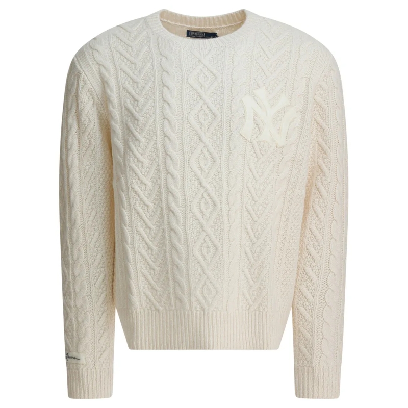 Polo Ralph Lauren Pullover "New York Yankees" Wool Crewneck Sweater White