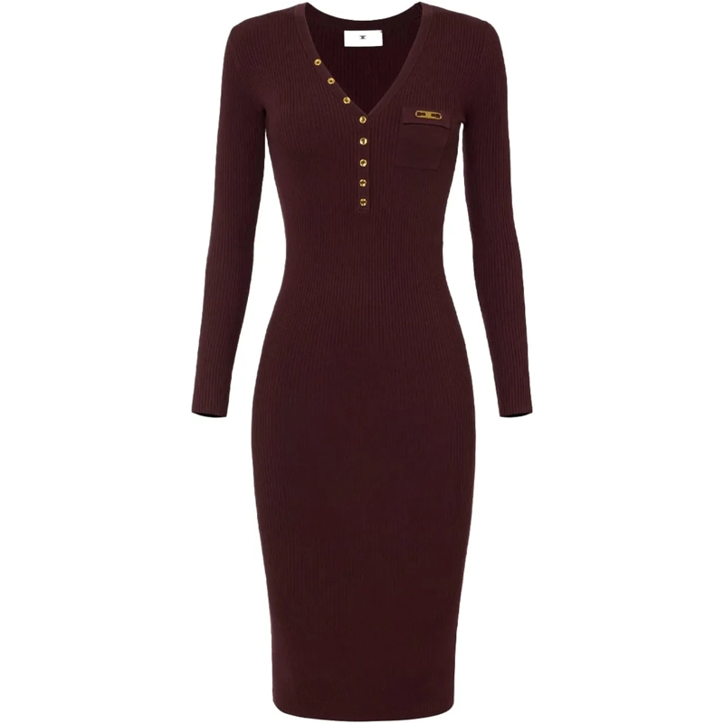 Elisabetta Franchi Robe midi Dresses Merlot rot