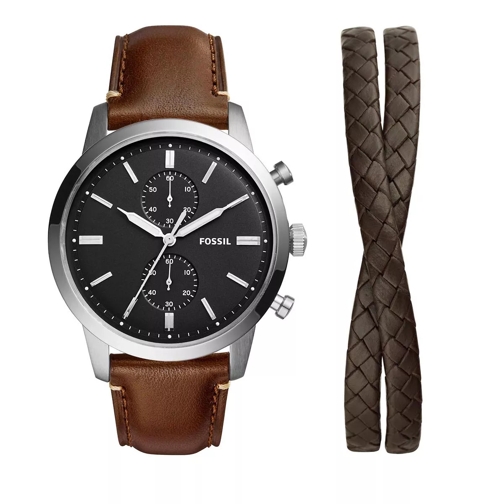 Fossil Townsman Chronograph Eco Leather Watch and Bracele brown Kronograf