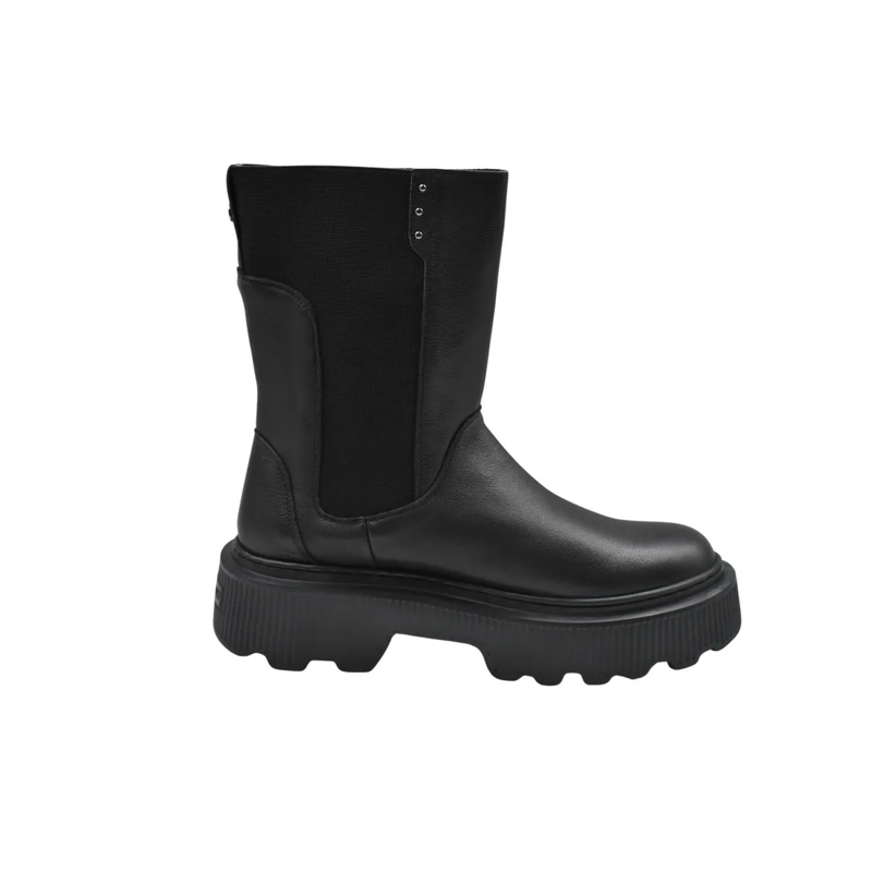 Janet & Janet Laarzen Mid-Calf Boots With Rounded Toe Black